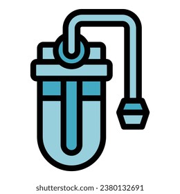 Water filter icon outline vector. Treatment equipment. System filter color flat