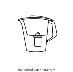 Water filter isolated icon. Black and white. vector illustration.