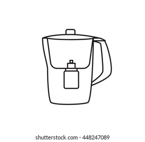 Water filter isolated icon. Black and white. vector illustration.