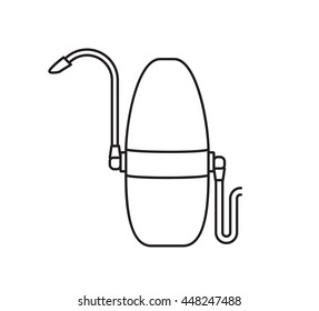 Water filter isolated icon. Black and white. vector illustration.