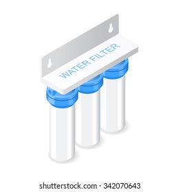 Water filter isometric icon vector grasphic illustration