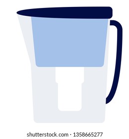 water filter jug flat illustration on white