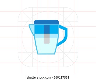 Water filter jug icon
