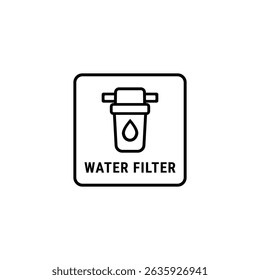 water filter outline icon or water filter label vector isolated. Best water filter outline icon for websites, product packaging, and more about water filter product.