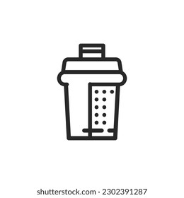 Water Filter Replacement Cartridge Icon: Vector Outline Editable Sign of a Spare Part for a Water Purification Pitcher.