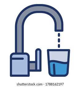 Water filter tap icon. Outline water filter tap vector icon for web design isolated on white background