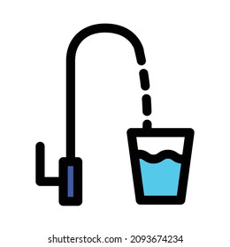 Water filter tap vector icon for web design isolated on white background