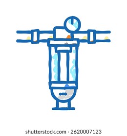 Herramienta de filtro de agua Vector de dibujo de icono de doodle. Muestra de herramienta de filtro de agua. Ilustración de símbolo aislado