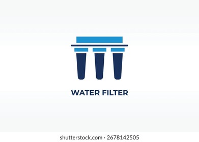 Ilustración aislada del Vector del FILTRO DE AGUA, del icono o de la muestra del logotipo