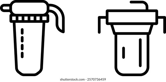 "Water Filter Vector Icon Set: Clean and Eco-Friendly Designs for Water Purification, Health, and Home Projects"