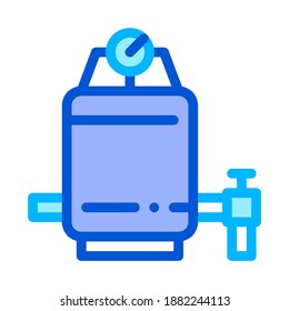 Water Filtering Treatment Device Vector Sign Icon Thin Line. Healthy Water Treatment Linear Pictogram. Recycling Environmental Ecosystem Plumbing Industry Contour Illustration