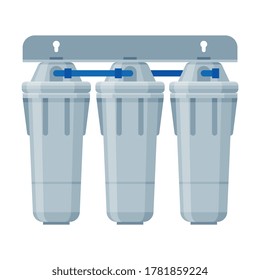 Water Filters, Clean Water Component, Special Modern Technologies for Liquid Purification Vector Illustration on White Background