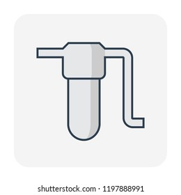 Water filtration and equipment icon, editable stroke.
