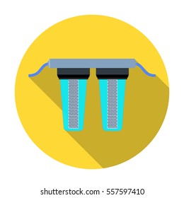 Water filtration icon in flat style isolated on white background. Water filtration system symbol stock vector illustration.