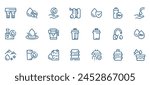 Water Filtration Icon Set: Filters, Pitchers, Cartridges, and Systems. Vector Icons for Quality, Safety, and Hygiene in Water Purification.