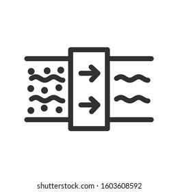 Water filtration, linear icon. Editable stroke
