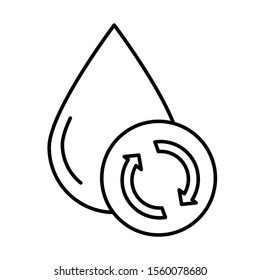 Water filtration, purification linear icon. Conservation of planet aquatic resources. Waste water treatment. Thin line illustration. Contour symbol. Vector isolated outline drawing. Editable stroke