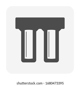 Wasserfiltersystem und Zubehör-Icon-Design für die Wasserreinigung Arbeitsplanung.