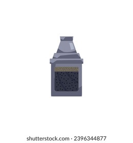 Water filtration system, carbonic cartridge cutaway. Replacement cassette for water filter pitcher. Fast home purification technology making cleaning aqua accessible for drinking vector illustration