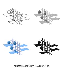 Water filtration through carbonic filter icon in cartoon style isolated on white background. Water filtration system symbol stock vector illustration.