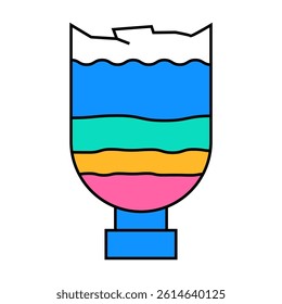 water filtration through sand and coal line icon vector. water filtration through sand and coal sign. isolated symbol illustration