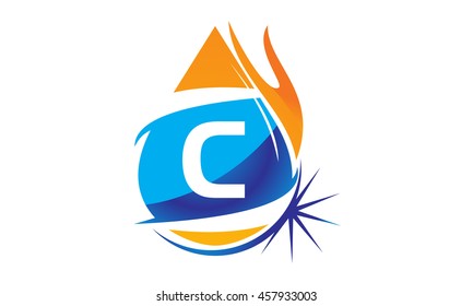 Water Fire Flame Gas Oil Initial C