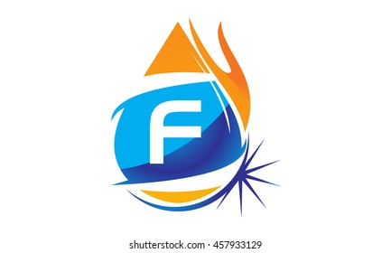 Water Fire Flame Gas Oil Initial F