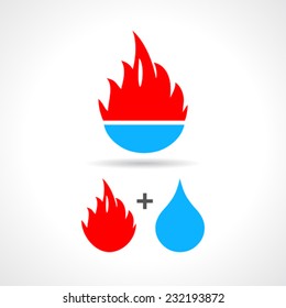 Water and fire icon