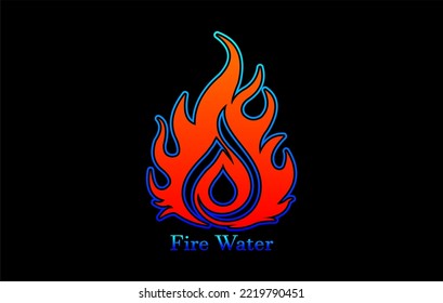 Water Fire Logo Desain Grapich