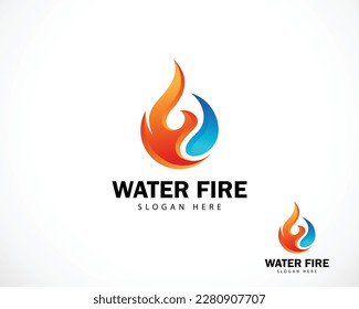 water fire logo design creative icon design flame color gradient