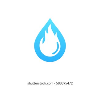 Water Fire Logo Design Element