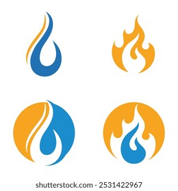 Logo-Symbol Wasser und Feuer