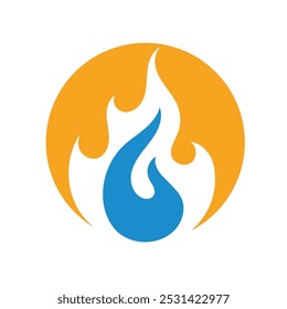 Water and fire logo symbol