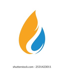 Water and fire logo symbol