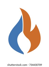 water and fire logo template
