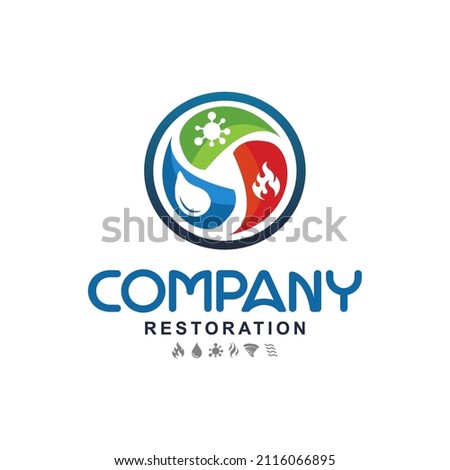 water fire mold restoration logo