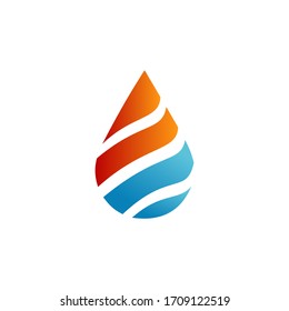 Water fire symbol vector logo design