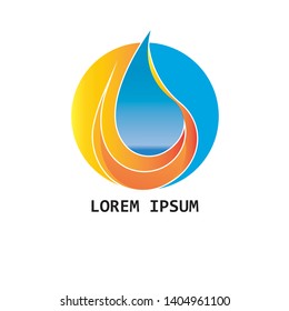 water and fire vector - Vector
