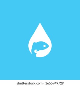 Water Fish logo Icon template design in Vector illustration 