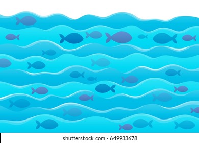 Water and fish silhouettes image 1 - eps10 vector illustration.