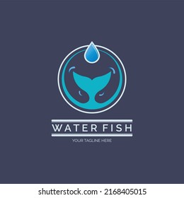 water fish tail logo template design for brand or company and other