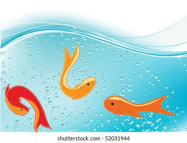 water and fish vector background