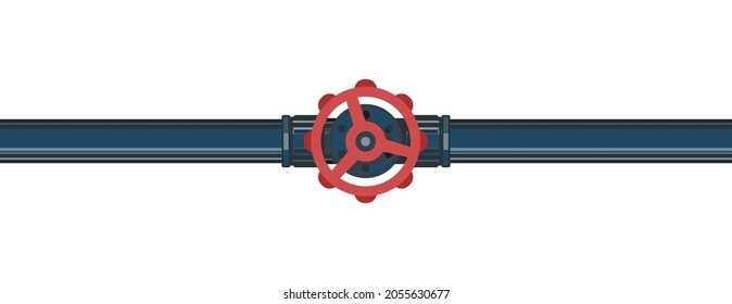 Water fittings. Pipeline for various purposes. Supply pipeline cock. Illustration isolated on background vector