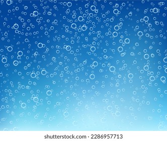 Water fizzing bubble sparkle vector background. Fizzy air soda champagne effervescent effect transparent