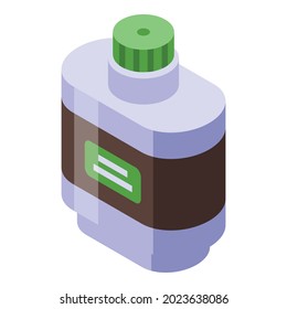 Water flask icon isometric vector. Leather bottle. Thermo glass