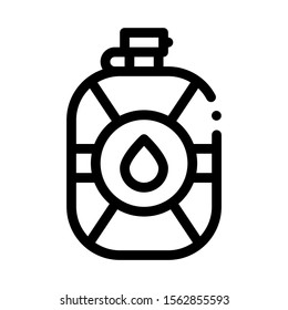 Water Flask Icon Vector. Outline Water Flask Sign. Isolated Contour Symbol Illustration