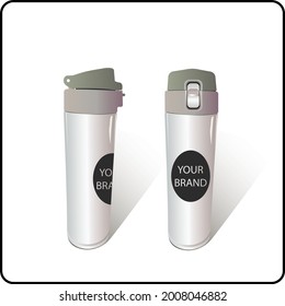 Water flask mockup vector for your brand or product.