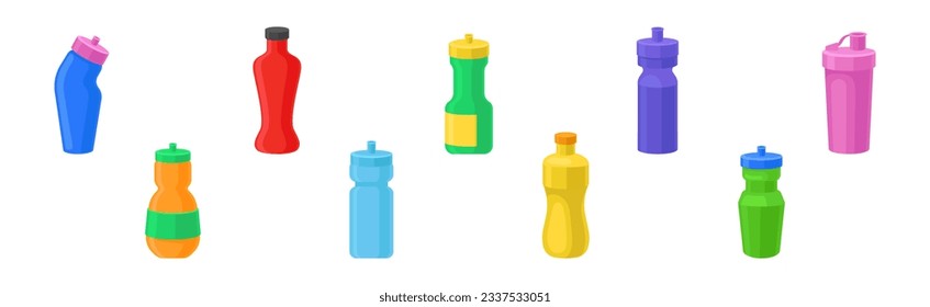 Water Flask and Thermal Container for Drink Vector Set