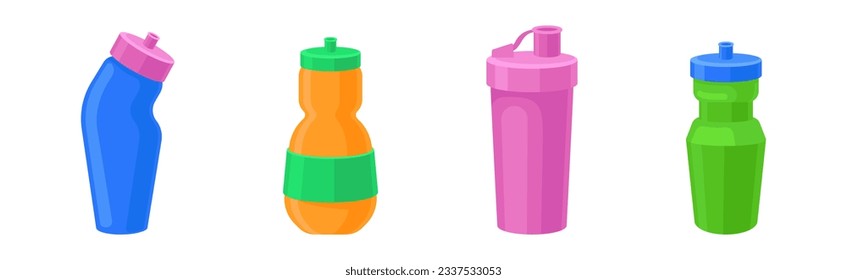 Water Flask and Thermal Container for Drink Vector Set