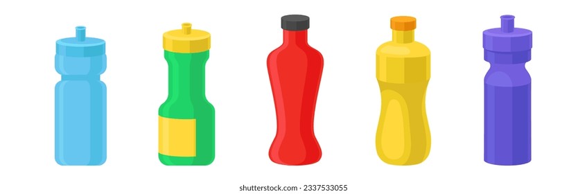 Water Flask and Thermal Container for Drink Vector Set